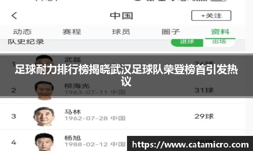 足球耐力排行榜揭晓武汉足球队荣登榜首引发热议